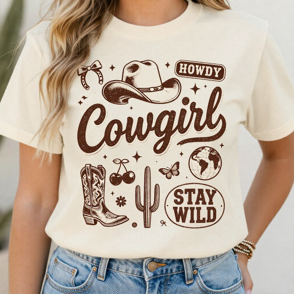 Photorealistic close-up apparel shot of a young woman's tors